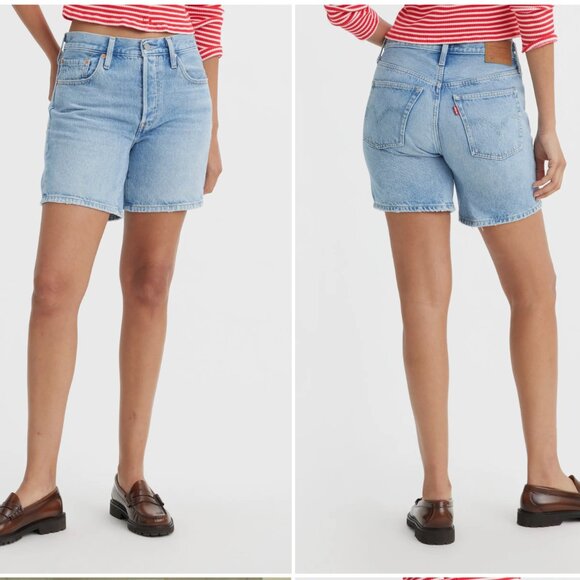 NWT Levi's 501® High Waist Mid Thigh Denim Shorts -- size 33 - Picture 1 of 10